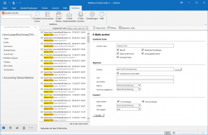 Die erweiterte Suche des Outlook-Add-Ins von MailStore Server