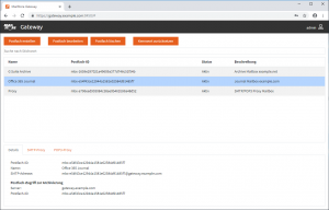 Screenshot der MailStore Gateway Management Console