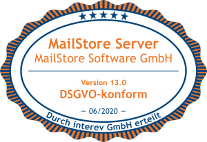 MailStore Server Version 13.0 - Siegel "DSGVO-konform"