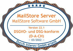 MailStore Server Version 22.1 DSGVO Siegel