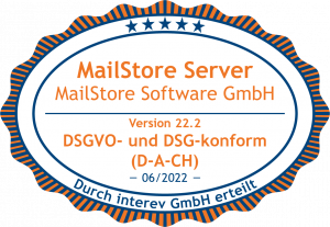 MailStore Server Version 22.2 DSGVO Siegel