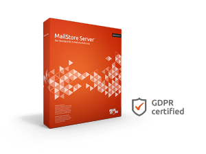 MailStore Server Boxshot con certificado GDPR
