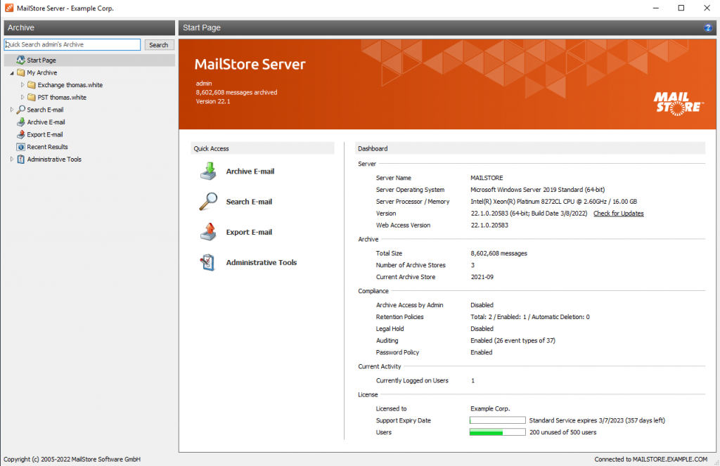 MailStore Server Email Archiving Software for SMB