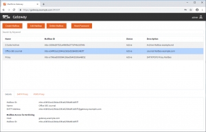 Screenshot of the MailStore Gateway Screenshot of the MailStore Gateway