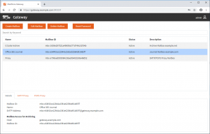 Screenshot of the MailStore Gateway
