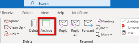 The Mysterious Archive Button in Microsoft Outlook - MailStore