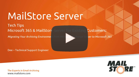 Video Thumbnail Migrating Existing MailStore Server Customers from Microsoft Exchange Server to Microsoft 365