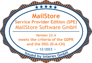 MailStore SPE GDPR certification